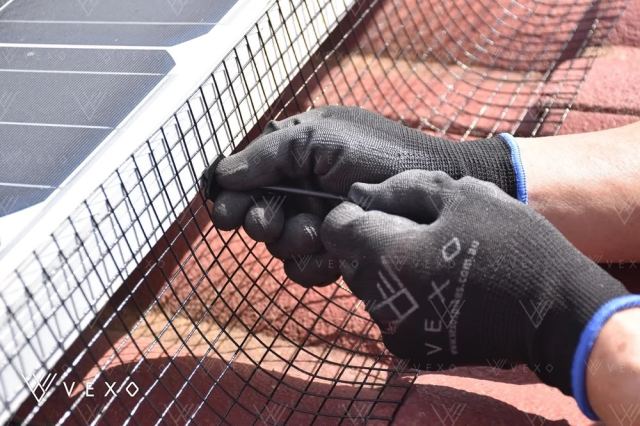 Solar Bird Mesh Installation